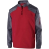 Custom Mens Raider Quarter-Zip Jacket Carbon Print/ Scarlet