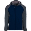 Custom Mens Raider Hooded Soft Shell Jacket Carbon Print/ Navy