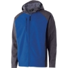Custom Mens Raider Hooded Soft Shell Jacket Carbon Print/ Royal