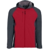 Custom Mens Raider Hooded Soft Shell Jacket Carbon Print/ Scarlet