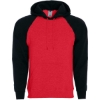 Custom Mens Athletic Fleece Banner Hooded Sweatshirt Red/ Black