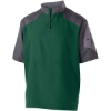 Custom Unisex Raider Short Sleeve Quarter-Zip Pullover Carbon Print/ Forest