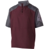 Custom Unisex Raider Short Sleeve Quarter-Zip Pullover Carbon Print/ Maroon