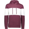 Custom Mens All-American Fleece Colorblocked Hooded Sweatshirt Maroon Heather/ White