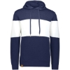 Custom Mens All-American Fleece Colorblocked Hooded Sweatshirt Navy Heather/ White