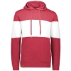 Custom Mens All-American Fleece Colorblocked Hooded Sweatshirt Scarlet Heather/ White