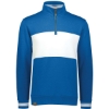 Custom Mens All-American Fleece Colorblocked Quarter-Zip Sweatshirt Royal Heather/ White