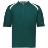 Custom Mens Clubhouse Short Sleeve Quarter-Zip Pullover Dark Green/ White