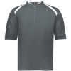 Custom Mens Clubhouse Short Sleeve Quarter-Zip Pullover Graphite/ White