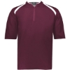 Custom Mens Clubhouse Short Sleeve Quarter-Zip Pullover Maroon/ White