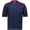 Custom Mens Clubhouse Short Sleeve Quarter-Zip Pullover Navy/ Scarlet
