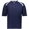 Custom Mens Clubhouse Short Sleeve Quarter-Zip Pullover Navy/ White