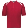 Custom Mens Clubhouse Short Sleeve Quarter-Zip Pullover Scarlet/ White