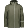Custom Mens Packable Hooded Jacket Olive