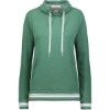 Custom Womens All-American Fleece Funnel Neck Sweatshirt Dark Green Heather/ White