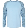 Custom Mens Panama Colorblocked Long Sleeve T-Shirt Grey Mist Water