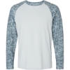 Custom Mens Panama Colorblocked Long Sleeve T-Shirt Grey Water