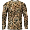 Custom Mens Oxford Performance Camo Print Long Sleeve T-Shirt Shadow Grass