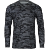 Custom Mens Woodland Performance Long Sleeve T-Shirt Smoke Camo