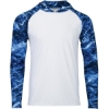 Custom Mens Biloxi Performance Colorblocked Hooded Long Sleeve T-Shirt Marlin