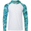 Custom Mens Biloxi Performance Colorblocked Hooded Long Sleeve T-Shirt Seafoam