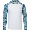 Custom Mens Biloxi Performance Colorblocked Hooded Long Sleeve T-Shirt Spindrift