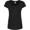 Custom Womens Poly-Rich Scoop Neck T-Shirt Black