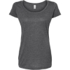 Custom Womens Poly-Rich Scoop Neck T-Shirt Heather Charcoal