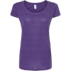 Custom Womens Poly-Rich Scoop Neck T-Shirt Heather Purple