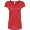 Custom Womens Poly-Rich Scoop Neck T-Shirt Heather Red