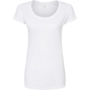 Custom Womens Poly-Rich Scoop Neck T-Shirt White