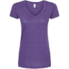 Custom Womens Poly-Rich V-Neck T-Shirt Heather Purple