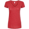 Custom Womens Poly-Rich V-Neck T-Shirt Heather Red