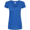 Custom Womens Poly-Rich V-Neck T-Shirt Heather Royal