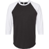 Custom Unisex Fine Jersey Raglan T-Shirt Black/ White