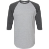 Custom Unisex Fine Jersey Raglan T-Shirt Heather Grey/ Heather Charcoal