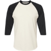 Custom Unisex Fine Jersey Raglan T-Shirt Vintage White/ Black