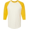 Custom Unisex Fine Jersey Raglan T-Shirt Vintage White/ Mellow Yellow