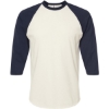 Custom Unisex Fine Jersey Raglan T-Shirt Vintage White/ Navy