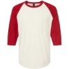Custom Unisex Fine Jersey Raglan T-Shirt Vintage White/ Rio Red