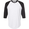Custom Unisex Fine Jersey Raglan T-Shirt White/ Black