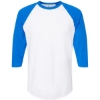 Custom Unisex Fine Jersey Raglan T-Shirt White/ Royal