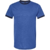 Custom Unisex Fine Jersey Ringer T-Shirt Heather Royal/ Navy