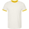 Custom Unisex Fine Jersey Ringer T-Shirt Vintage White/ Mellow Yellow