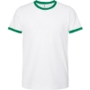 Custom Unisex Fine Jersey Ringer T-Shirt White/ Kelly