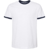 Custom Unisex Fine Jersey Ringer T-Shirt White/ Navy
