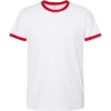 Custom Unisex Fine Jersey Ringer T-Shirt White/ Red