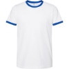 Custom Unisex Fine Jersey Ringer T-Shirt White/ Royal