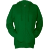 Custom Unisex Beach Full-Zip Hooded Long Sleeve T-Shirt Kelly Green