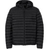 Custom Mens Lightweight Poly-filled Hooded Puffer Jacket Black